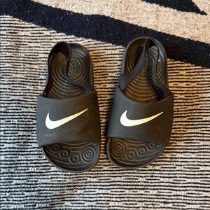 Nike Black and White Slide Sandals